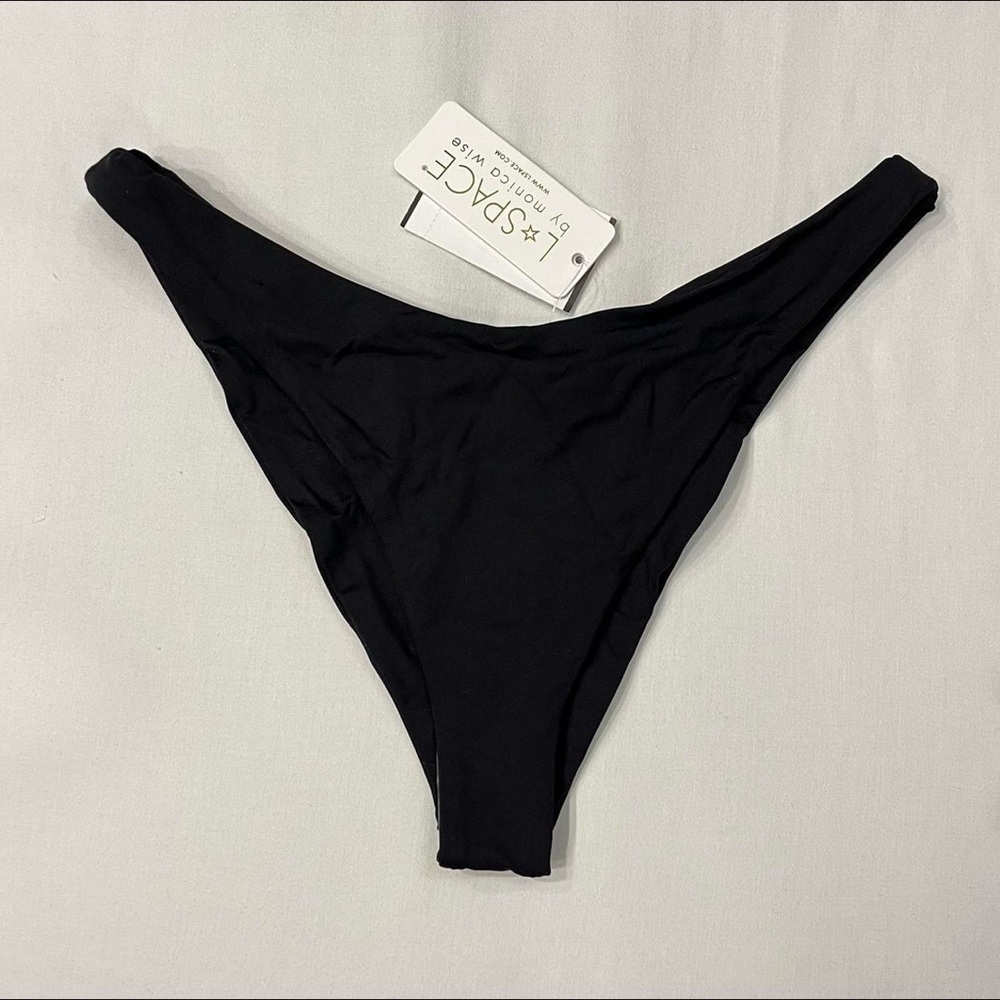 NWT Lspace Black Cabana Bitsy High Leg Bikini Swim Bottom
